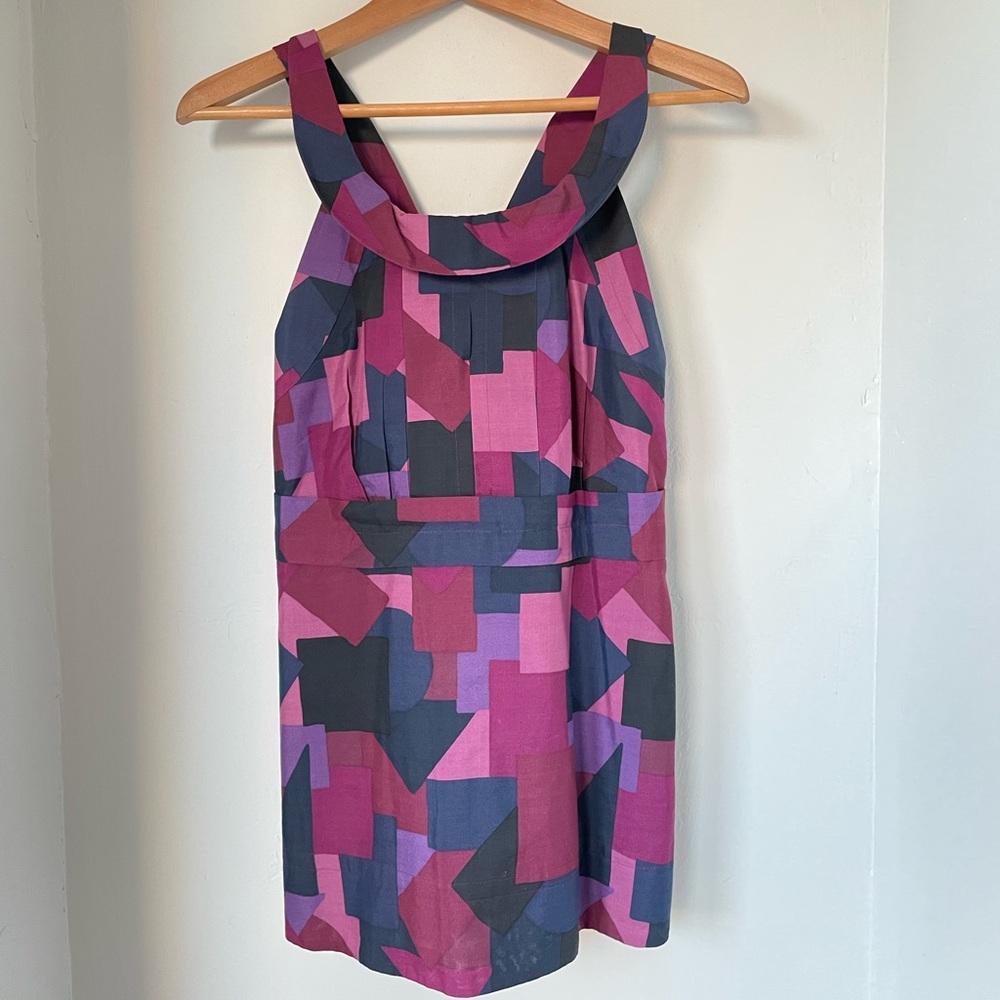 Marc By Marc Jacobs pink purple geometric pattern sleeveless top, size XS